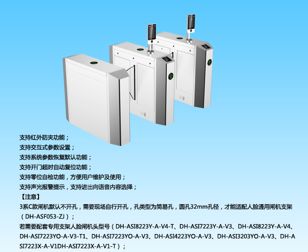 國(guó)內(nèi)大華八角斜式翼閘DH-ASG3100C